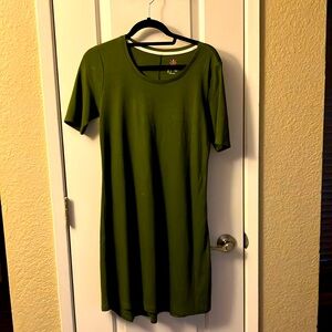 ISSAAC MISRAHI  T-SHIRT DRESS SCOOP NECKLINE KNEE LENGTH AND SHORT SLEEVE